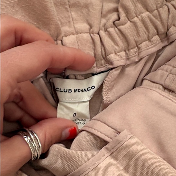 Club Monaco Blush High-Waisted Paperbag Pants - Picture 4 of 6